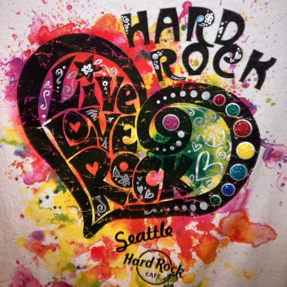 Hard Rock Cafe Seattle Live Love Rock T- Shirt - Picture 2 of 4